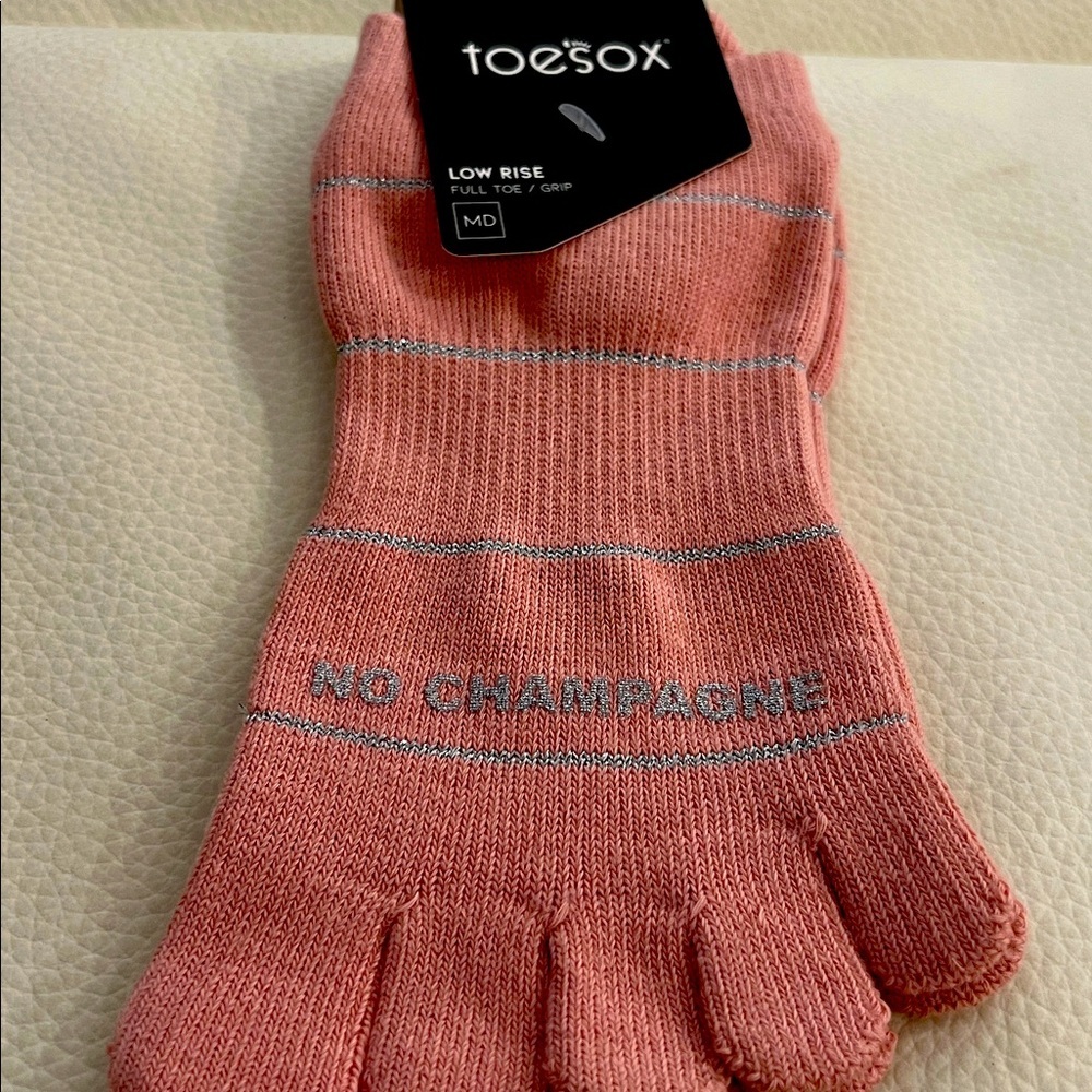 ToeSox Blush Grip Toe Socks No Pain No Champagne